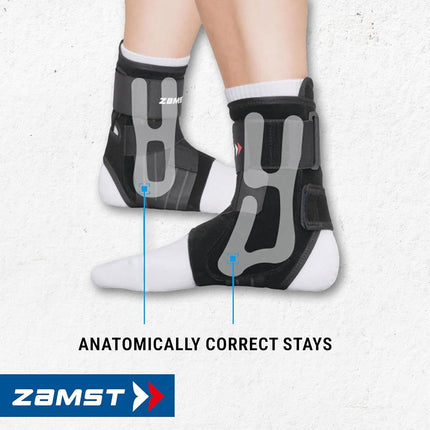 Zamst A1 Ankle Brace for Sports - Breathable Sports Ankle Support for Men and Women with Adjustable Three Way Straps for Moderate Lateral Ankle Sprain - Left, XLarge