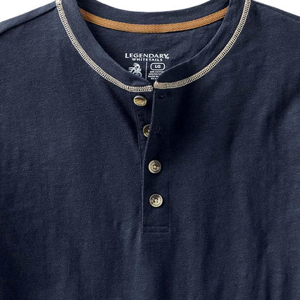 Legendary Whitetails Men's Maverick Slub Henley Shirt, Navy, XXL
