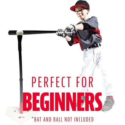 Franklin Sports MLB Kids Teeball Batting Tee + Stand - Adjustable Youth Hitting Tee for Baseball + Teeball - Perfect for Kids + Toddlers, Black/White/Red