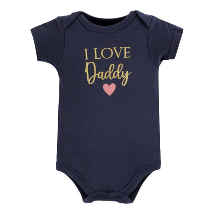 Hudson Baby Bodysuits de algodón para bebé, niña papá rosa marino, 9-12 meses