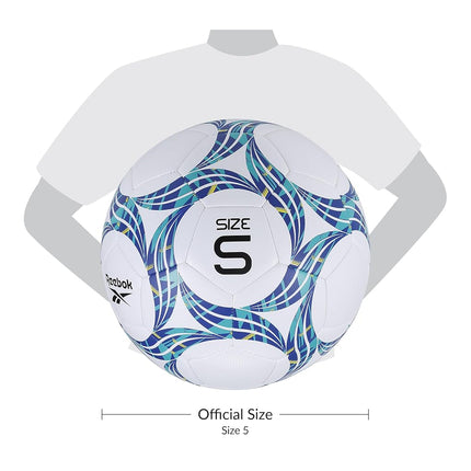 Balón de Fútbol Compuesto Reebok VR-3K Premier, Precisión, Avanzado Hecho con Poliéster, (Blanco, Talla 5)