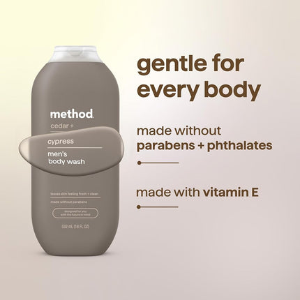Method Men Body Wash Cedar Cypress 18 fl oz 532 ml