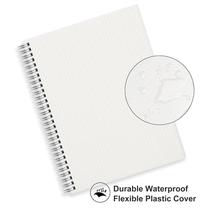 RETTACY Dot Grid Notebook Spiral with Clear Hard Cover B5 2PCS