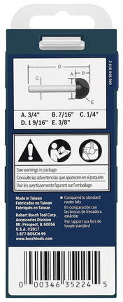Bosch 85448MC 3/4 In. Carbide Tipped Core Box Router Bit