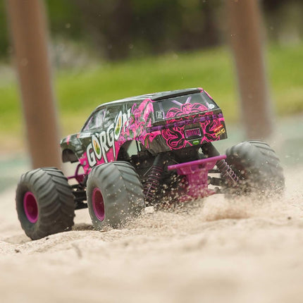 ARRMA RC Truck 1/10 Gorgon 2 Wheel Drive RTR Brushed Monster Truck Battery & Charger Included Purple ARA3230ST4