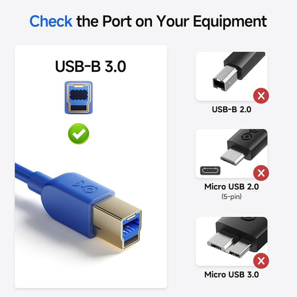 Cable Matters USB 3.0 Cable (USB 3 Cable/USB 3.0 A to B Cable) in Blue 15 Feet - Available 3FT - 15FT in Length