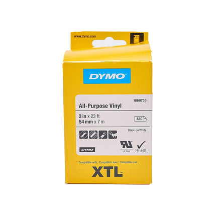 DYMO XTL All-Purpose Vinyl Labels | 54 mm x 7 m | Black on White