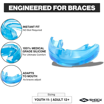 Shock Doctor Braces Strapped Mouthguard (Pink, Adult)