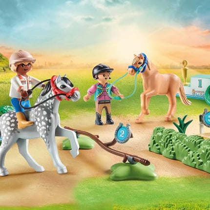 Playmobil 71495 Horses of Waterfall: Pony Tournament, exciting competitions for young champions, featuring extensive accessories, detailed play sets suitable for children ages 4+