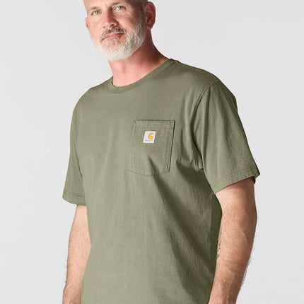 Carhartt Mens Loose Fit Heavyweight Short Sleeve Pocket T-Shirt, Dusty Olive, L (Tall)