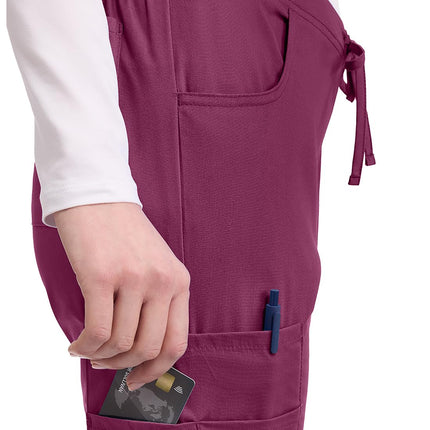 Dickies EDS Signature uniformes médicos para mujer, pantalón cargo con cordón para mujer en popelín cepillado suave 86206, vino, XXXL
