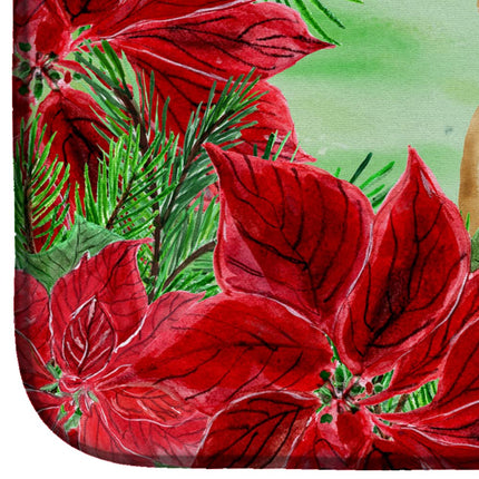 Caroline's Treasures CK1336DDM French Bulldog Poinsettas Dish Drying Mat, 14 x 21", multicolor