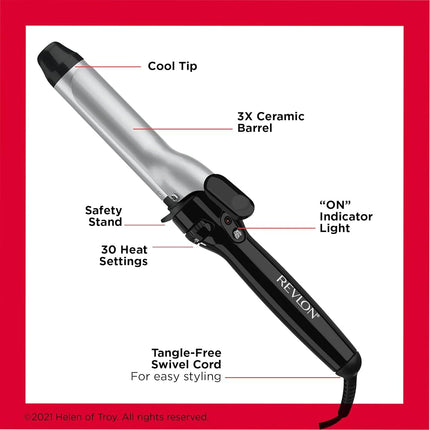 Revlon Long Lasting Loose Curls Curling Iron, 1-1/4"