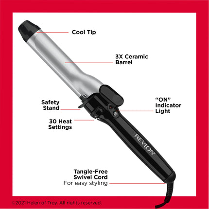 Revlon Long Lasting Loose Curls Curling Iron, 1-1/4"