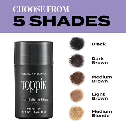 Toppik Hair Building Fibres Dark Brown, 55g - Thicker Fuller Look Instantly, Natural Keratin Protein, Wind Sweat & Rain Resistant, Easy to Apply, For Men & Women who are thinning