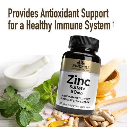 Windmill Zinc Sulfate Tablets, 90 Count
