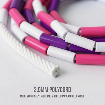 Elevate Rope Beaded Skipping Rope 3M Adjustable Beaded Rope Pink Purple