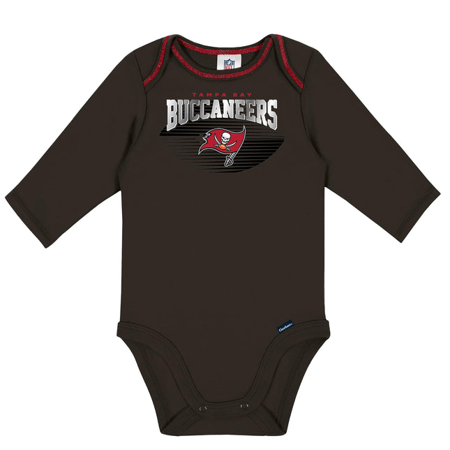 Gerber NFL Baby Boys' 2 Pack Long Sleeve Bodysuit, Team Color, 0-3 Months