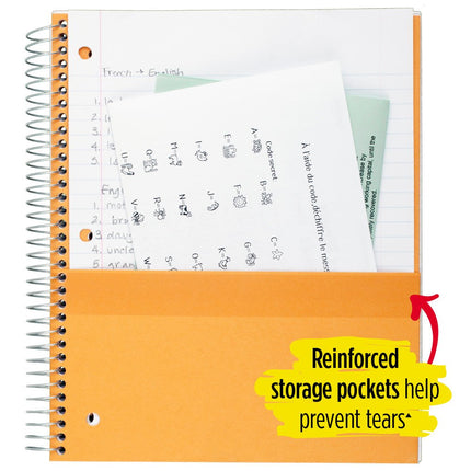 Five Star Spiral Notebooks, 5 Subject, Wide Ruled Paper, 200 Sheets, 10-1/2" x 8", Black, Blue, 2 Pack (73037)