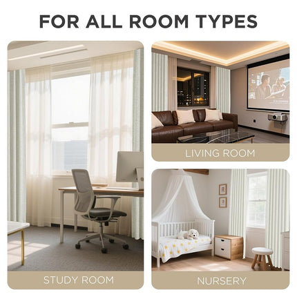 Joydeco 100% Black Out Curtains 63 inch Long 2 Panels Burg Natural Blackout Linen Drapes for Bedroom Living Room Darkening Curtain Thermal Insulated Back tab Rod Pocket(37x63 inch,Light Beige)