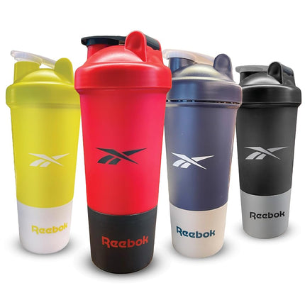 Vaso mezclador Reebok - 500ml, rojo, plástico, sin BPA - Coctelera de proteínas, para gimnasio, correr, senderismo - Apto para lavavajillas