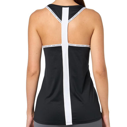 Under Armour Women's Tech Knockout Tank Top, (001) Black / White / White, L