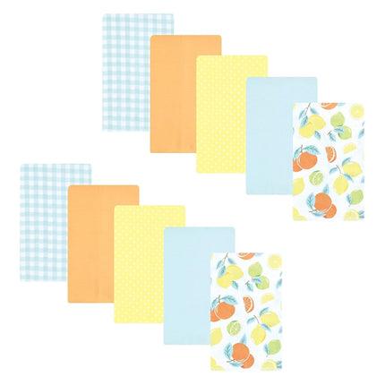 Lot de 10 linges d'épaule en flanelle pour bébé Hudson Baby, Citrus Mint, taille unique