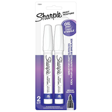 OrderlyGo Sharpie Medium Point Oil - Based Opaque Paint Markers 2 Per Package - White (Pack Of 3)