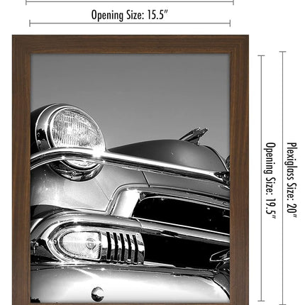 Americanflat 16x20 Picture Frame with Polished Plexiglass - Wide Picture Frames Made of Engineered Wood for Vertical or Horizontal Wall Display - Epic Collection - Mahogany