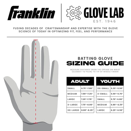 Franklin Sports MLB Batting Gloves - Infinite Powerstrap Baseball + Softball Batting Gloves - Heavy Duty Full Wrap Cage Practice Glove - Reinforced Wrist + Durable Leather