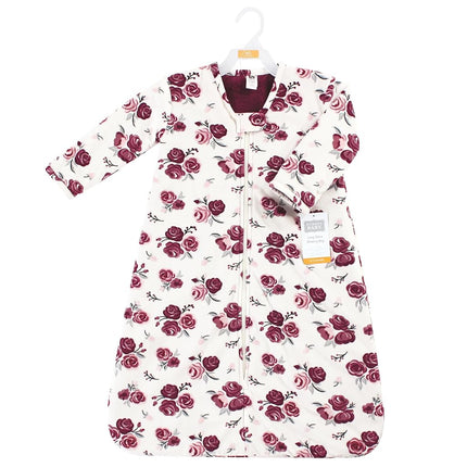 Hudson Baby Saco de Dormir Unisex de Manga Larga de Felpa Piel Sintética, Manta Usable, Rosa, 6-12 Meses