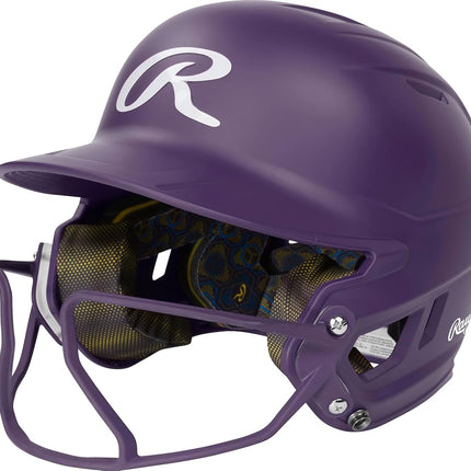 Rawlings | MACH HI-VIZ Fastpitch Softball Batting Helmet | Face Guard Attached | Purple | Senior - 6 7/8" - 7 5/8"
