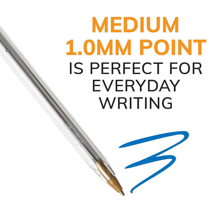 BIC Cristal Xtra Smooth Ballpoint Pen, Medium Point (1.0mm), Blue, 24-Count