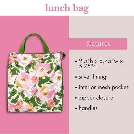 kate spade new york Portable Soft Cooler Lunch Bag, Thermal Tote with Insulated Interior Lining and Storage Pocket, Lunch Tote for Women (Hidden Garden)