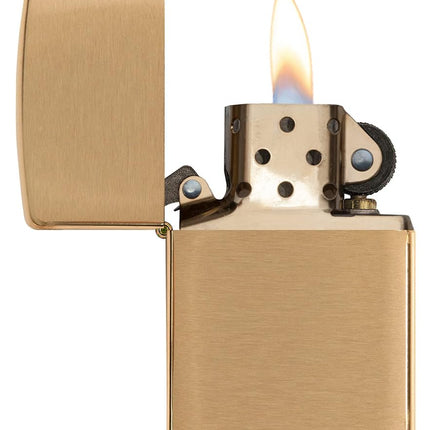 Zippo Adult-Unisex 204B Classic Brushed Brass Lighter Gold