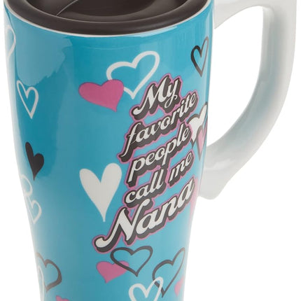 Spoontiques - Ceramic Travel Mugs - Nana Cup - Hot or Cold Beverages - Gift for Coffee Lovers