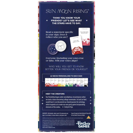 Juego de Sol Luna Ascendente (2ª ed.) | 300 tarjetas de conversación inspiradas en el zodiaco | Juegos de fiesta con temática astrológica para adultos | Edades 17+ | 3-6 jugadores