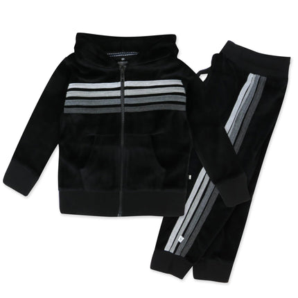 HonestBaby Velour Pullover Hoodie and Zip Front Sw
