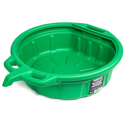 Neiko 20761A Large Coolant/Oil Drain Pan, 4 Gallon (16L) Capacity, Antifreeze Green Plastic Anti Splash Oil Pan, Motor Oil Drip Catcher Pan, Non Spill Pour Spout, Oil Catch Pan for Changing Oil