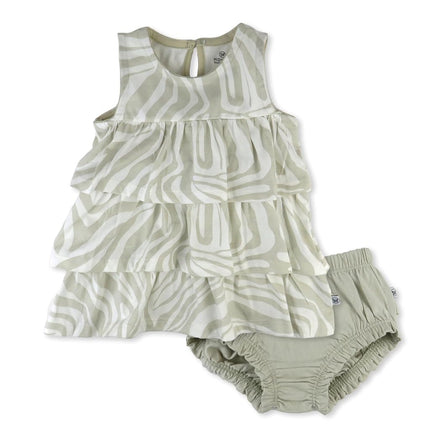 HonestBaby Multipack Short Romper Sets and Dresses 100% Organic Cotton for Infant Baby and Toddler Boys, Girls, Unisex, 2-pack Pineapple Leaf Ivory, 0-3 Months