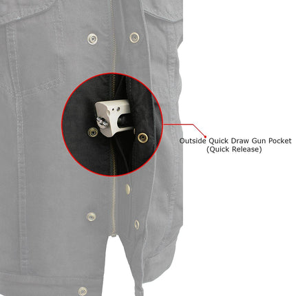 Milwaukee Leather MDM3000 Men's Blue Denim ‘Quick Draw’ Dual Closure Club Style Vest - Medium