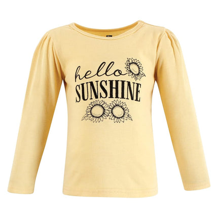 T-shirts à manches longues pour bébé Hudson Baby, modèle Girls World, taille 2T