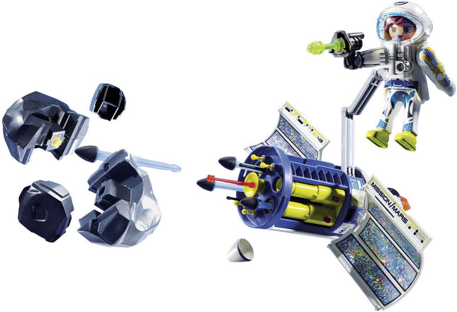 Playmobil 9490 Satellite Spatial Laser Anti-Météorites avec Canon Fonctionnel, Jeu de Rôle Imaginatif Amusant, Jeux Adaptés aux Enfants de 4 ans et plus