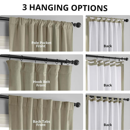 HPD Half Price Drapes Signature Velvet Thermal Blackout Curtains for Living Room 96 Inch Long (1 Panel) Rod Pocket Insulated Blackout Curtains for Bedroom Window Curtains, 50W x 96L, Cool Beige