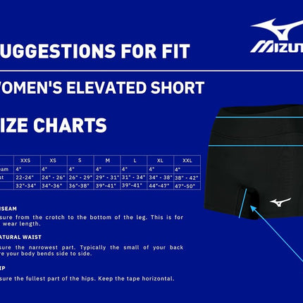 Mizuno Women's Elevated 4" Inseam Volleyball Short, Quiet Shade, X-Small