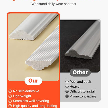 VEVOR Wall Molding 12 Pack, 51 x 51 cm Wainscoting Panels Kit, Lightweight Paintable Polystyrene, Easy to Install, Waterproof Accent Wall Trim for Interior Décor Living Room, Bedroom, Home, White