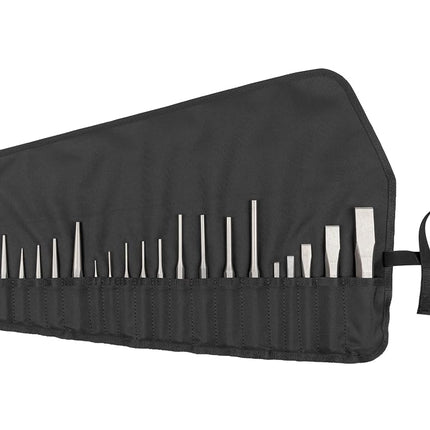 TEKTON Punch and Chisel Set with Pouch, 20-Piece (Center, Solid, Pin, Chisel) | PNC99101 | Made in USA