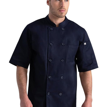 Chef Works Unisex Volnay Chef Coat, Navy, S