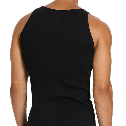 Puma Men's 5 Pack Cotton Rib Tank Top, Black, Medium