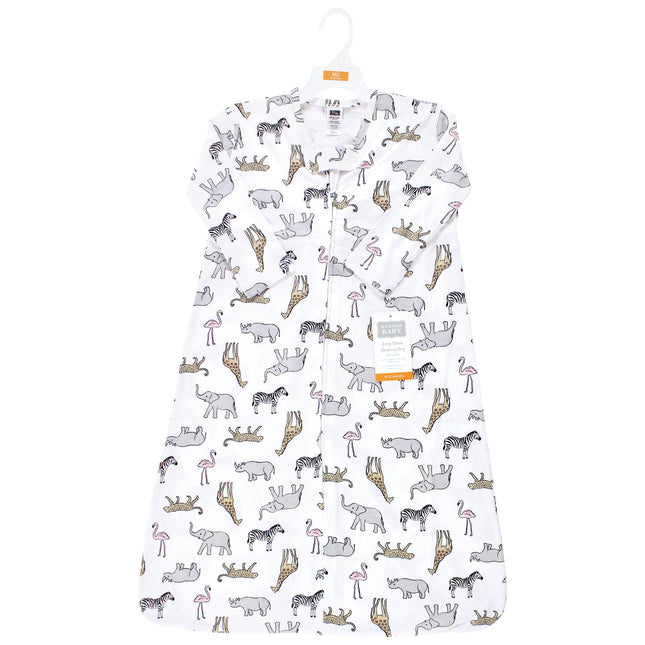 Hudson Baby Saco de Dormir, Manta, de Jersey de Algodón de Manga Larga Unisex para Bebés, Modern Pink Safari, 18-24 Meses